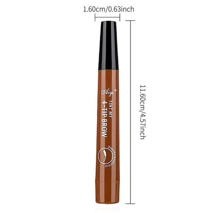 4 Fork Tip Liquid Eyebrow Pencil, Waterproof Long Lasting Eyebrow Pen, Brow Styling Brush, Brow Shading & Filling Pencil, Eyebrow Pen, 4 Point Eyebrow Pencil Waterproof Eye Brown Makeup, Eye Brow Pen Cosmetic for Women