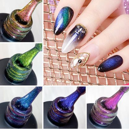 5pcs/lot Galaxy Color Shifting Cat Eye Gel Nail Polish Set Magnet Polish