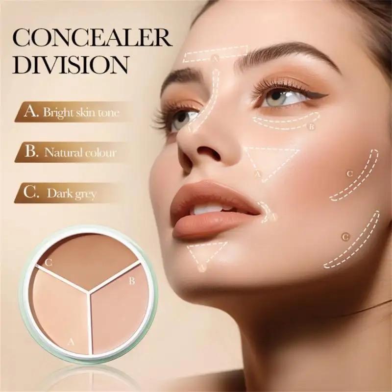 Sadoer artistic Tri-color concealer Cream Foundation Makeup Blend