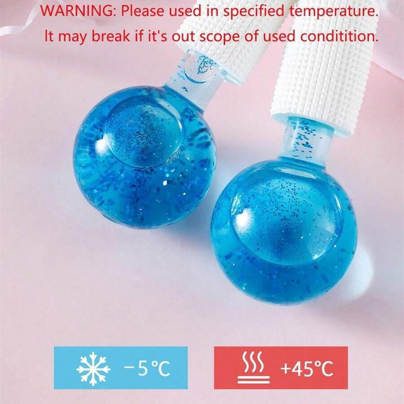 Ice Ball Face Massage Tools for 2 Counts/set Sequin Design Comfort Massage Balls, Facial Skin Care Tools for Women & Men