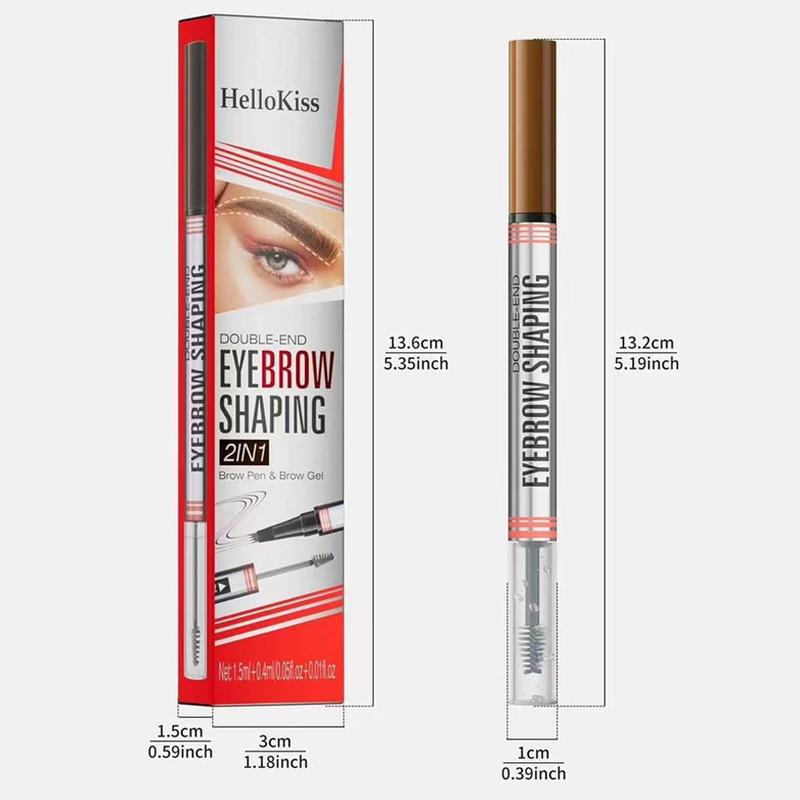 2 in 1 Eyebrow Gel & Eyebrow Pencil, 1 Count Long Lasting Eyebrow Gel & Eyebrow Brush, Natural Eyebrow Makeup Tool for Women