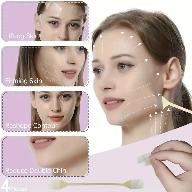 V-shaped Face Lift Tape, 20pcs Facial Skin Firming Lifting Patch & 8pcs Fixed Rope, Face Beauty Tools, Professional Skincare Tools for Daily Use