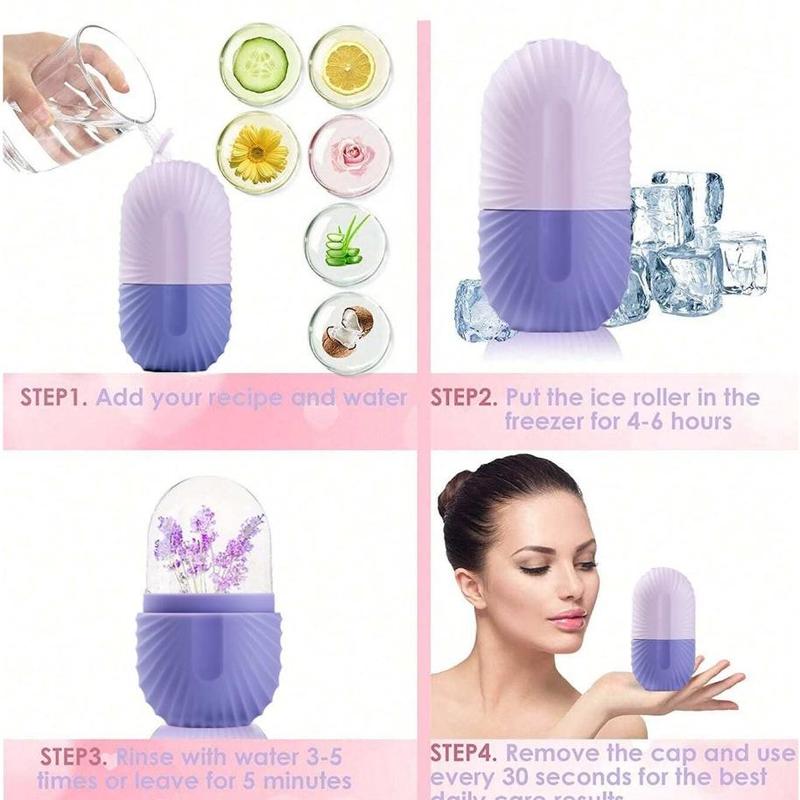 Ice Roller for Face and Eye, Silicone Cooling Ice Mold, Face Beauty Massage Tools for Home and Travel