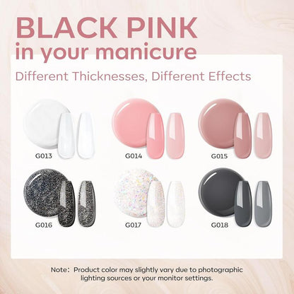 [New Product Sale]Modelones Poly Gel Nail Kit - 6 Colors Poly Nails Extension Gel Kit Nude Clear Black Pink Complete Starter Kit with Nail Lamp for Beginner Salon at Home