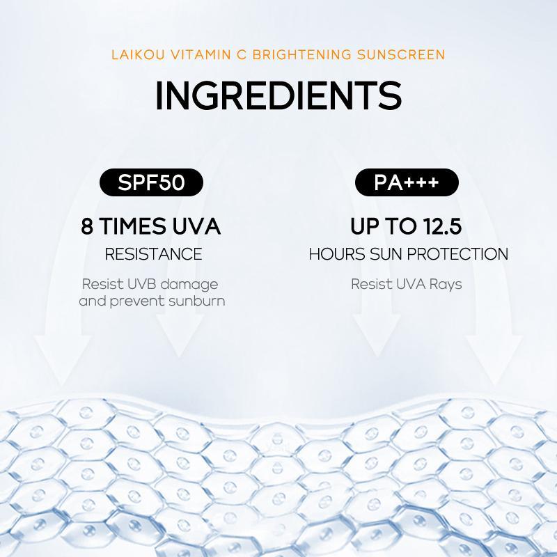 Vitamin C Brightening Sunscreen, Moisturizing Sunscreen, Brightening Sunscreen, Sun Care for Women & Men, Sunscreen with Orange Packaging