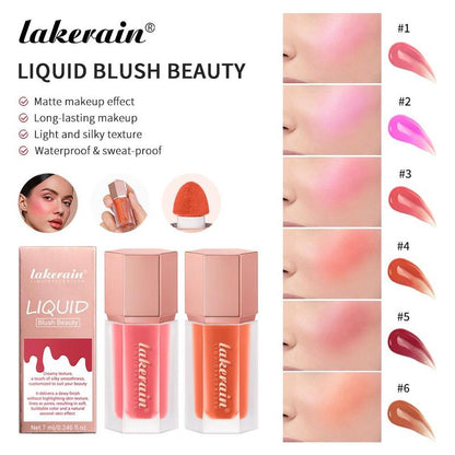 Hexagon Liquid Blush, 1 Count Long Lasting Non-Fading Blusher, Cheeks Contour Blush Liquid, Natural Look Blush for Daily Makeup, Lightweight Blush, Soft Color Shadow, Suitable for All Skins