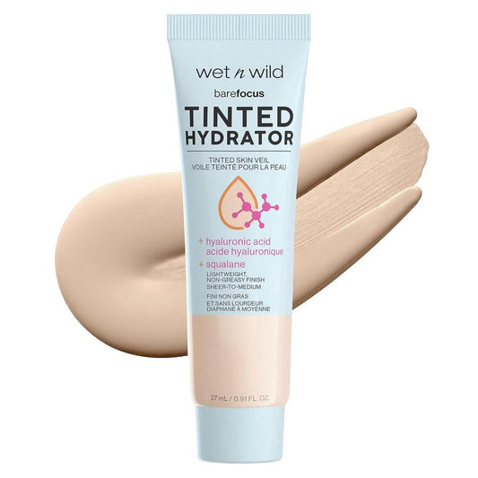 wet n wild Bare Focus Tinted Hydrator Matte Finish, Light Medium, Oil-Free, Moisturizing Makeup | Hyaluronic Acid | Sheer To Medium Coverage Moisturizer Concealer