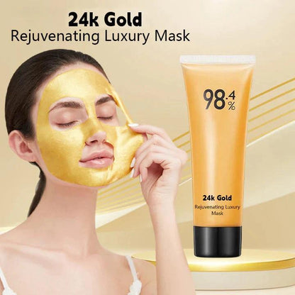 24k Gold Rejuvenating Luxury Mask,98.4% Beilingmei Gold Foil Peel-off Facial Mask, Tear Off Mask, Includes Gold Leaf, Cleanses Pores, Moisturises Deep Cleansing, Reduces Fine Lines Great for All Skin