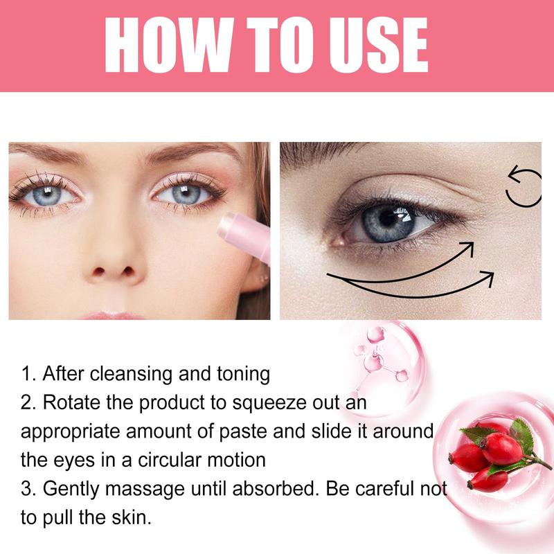 De-puffing & Hydrating Rosehip Eye Balm, 2 Counts/set Tightening and Lifting Eye Care Cream, Eye Care Product for Women & Men