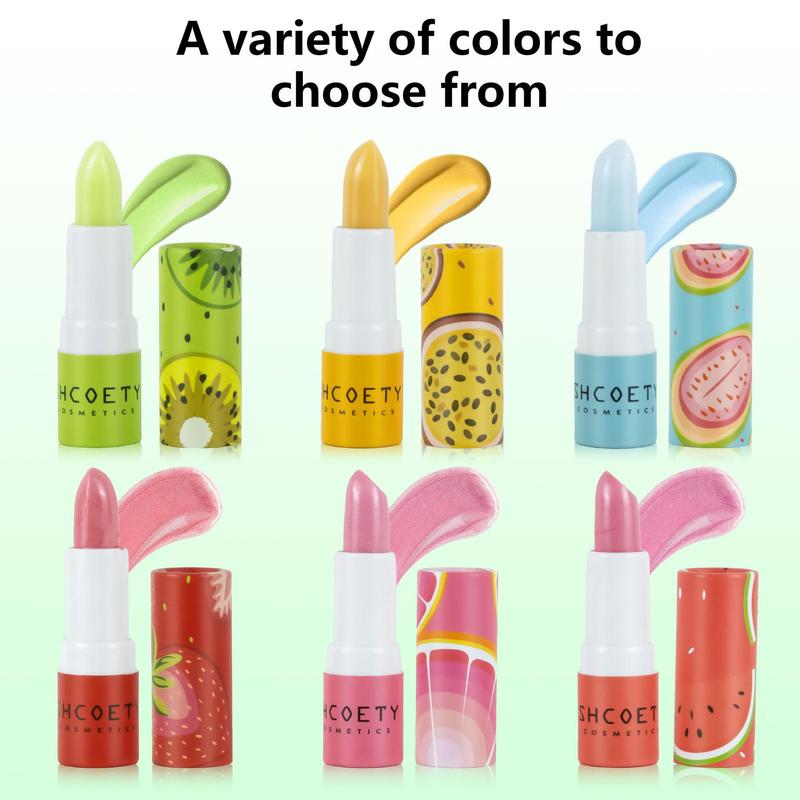 Moisturizing Lip Balm, 6 Counts/set Long Lasting Hydrating Lip Stick, Lip Care Product for Women & Girls