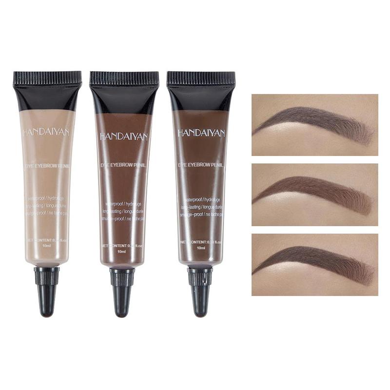 Waterproof Eyebrow Dye Set, 3 Counts Long Lasting Eyebrow Tint, Brow Tint Gel, Eye Brow Makeup Tool, Makeup Accessories