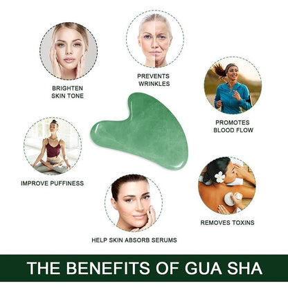 Gua Sha with Skincare Oil, Nature Jade Stone Facial Gua sha Products for Skin Massage, Beauty and Moisturizing - with Nice Travel Pouch