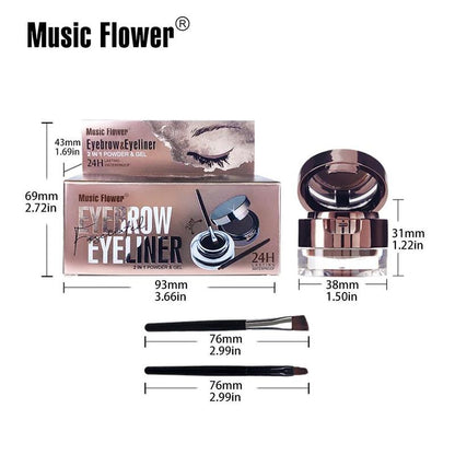 2 in 1 Eyeliner And Brow Powder (1 Piece), Long-lasting Eyebrow Powder & Eyeliner With Brush, Makeup Tool & Makeup Product