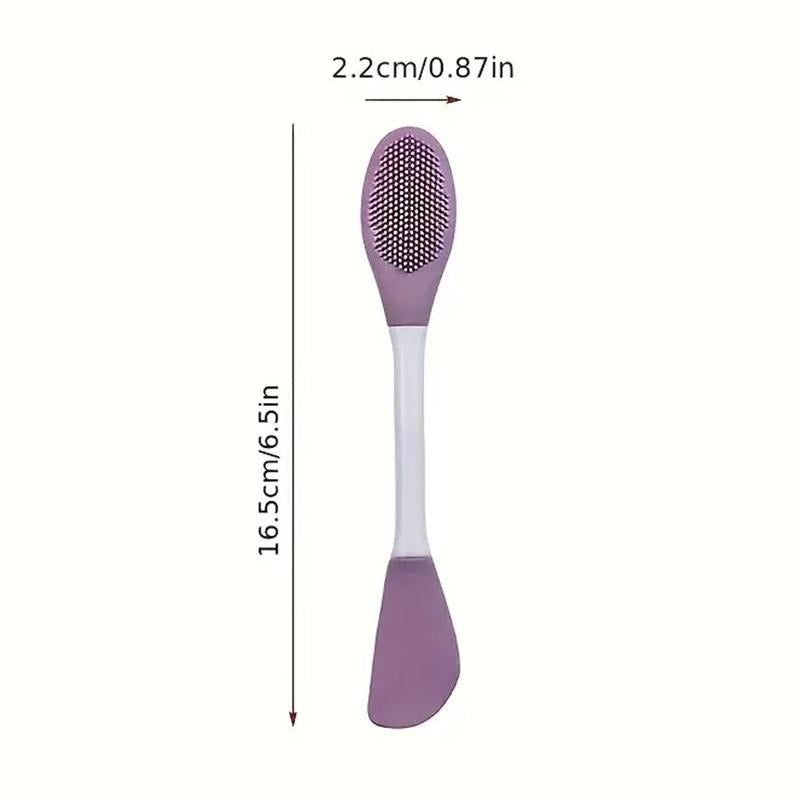 Double-headed Silicone Mask Brush, 1 Count Facial Cleansing Brush With Comfortable Grip For Facial Pore Cleaning, Exfoliating, Face Massaging