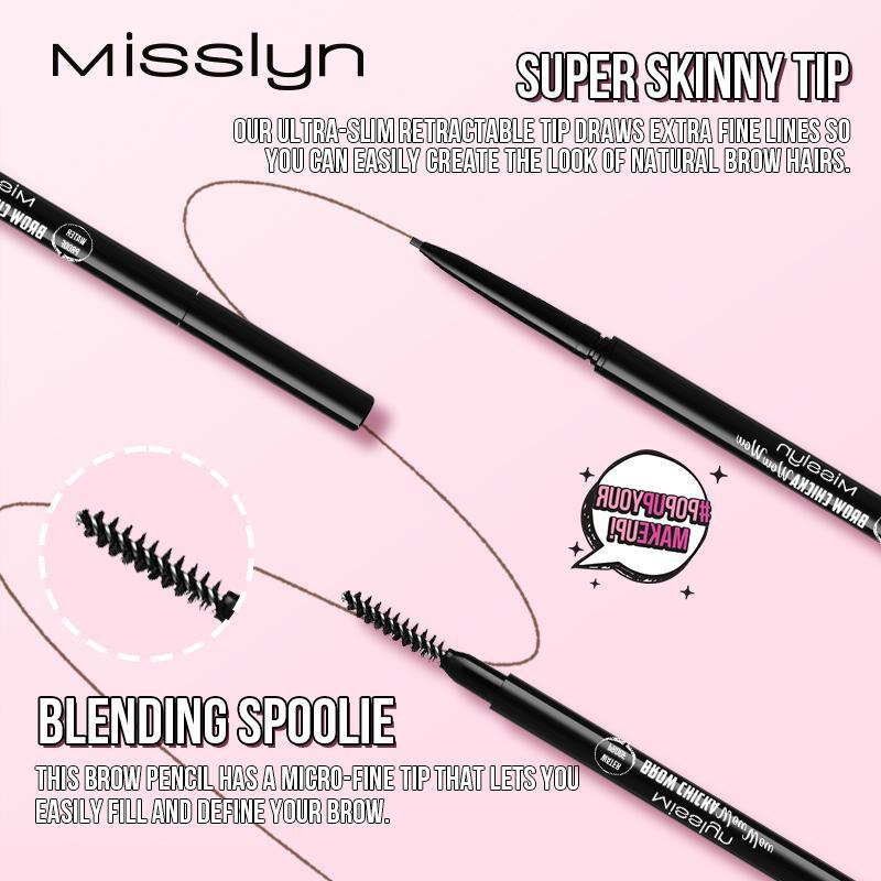 Double Ended Eyebrow Pencil & Brush, 1 Piece Ultra Precision Defining Eyebrow Pencil & Brow Styling Brush, Brow Shading & Filling Pencil, Eye Brow Makeup Product