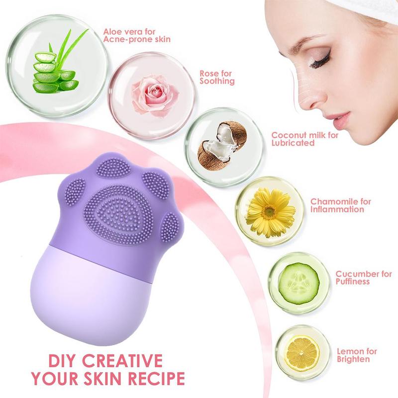 Silicone Cute Cat Claw Designed Ice Face Roller, Face & Body Ice Roller with Beauty Facial Massage Particle, Professional Comfort Skincare Tools for Women