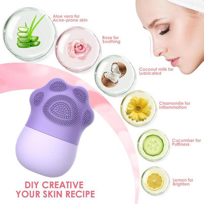 Silicone Cute Cat Claw Designed Ice Face Roller, Face & Body Ice Roller with Beauty Facial Massage Particle, Professional Comfort Skincare Tools for Women