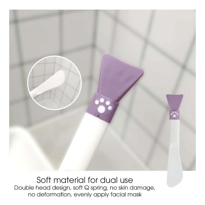 Cute Cat Paw Design Facial Cleansing Brush, 1 Count Dual Ended Facial Mask Brush, Skincare Tool For Women & Girls