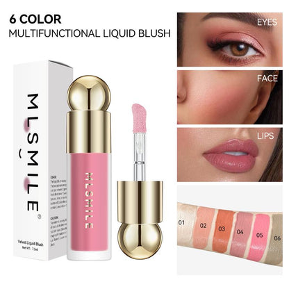 Camouflage Theme 6 Color Blush, Blush Palette ,Long-lasting Non-Bleach  Blush Essence,Rouge Make Up