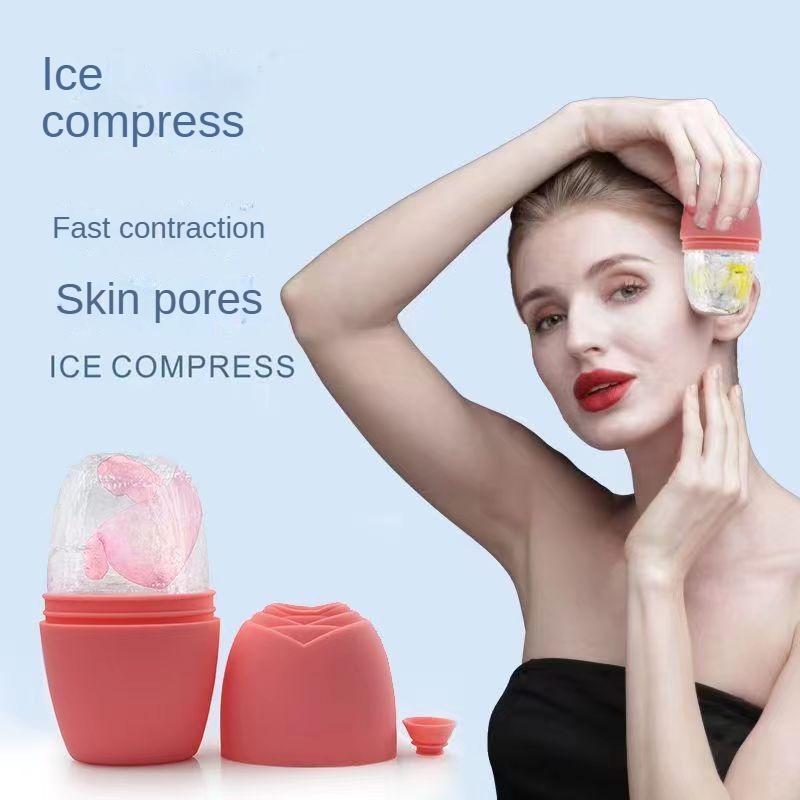 Portable Ice Face Roller, Facial Contour Massager for Naturally Conditioning, Facial Mold Cube Ice Rollers for Face & Eye Puffiness Relief, Ice Mold Ice Compress Skin Care Tool for Women