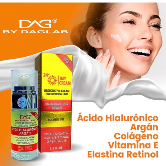 DAG DAY MOISTURIZER with SPF 50 UVA/UVB HYALURONIC ACID RETINOL COLLAGEN