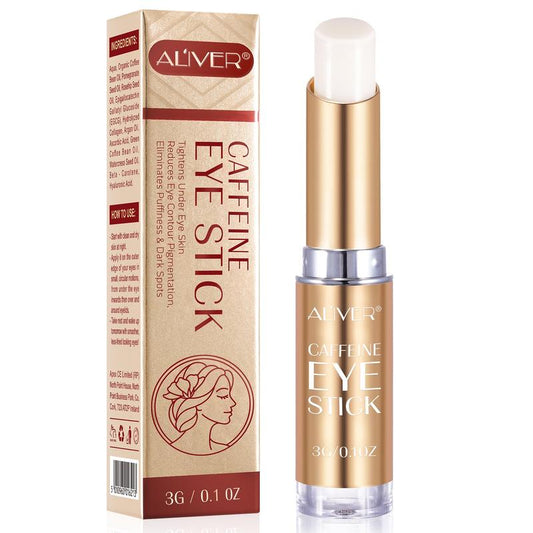 Aliver Caffeine Eye Stick, Eye Cream for Dark Circles and Puffiness, Eye Brightener Stick Anti Aging Hydrating, Reduce of Wrinkles, Remove Eye Bags, Fine Lines (2PCS)