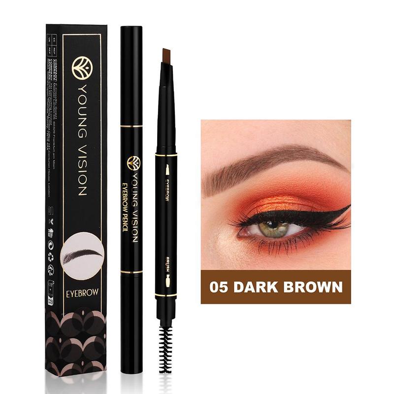 Long-lasting Makeup Eyebrow Pencil, 1 Count Double-head Silky Eyebrow Pencils with Brow Brush, Makeup Tools for Women & Girls