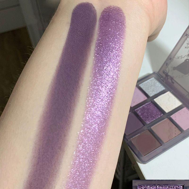 Music Festival Makeup 9 Color Purple Tones?Eyeshadow Palette, Matte Glitter Shimmering Eye Shadow Makeup Palette, High Pigmented Colorful Eye Makeup Product