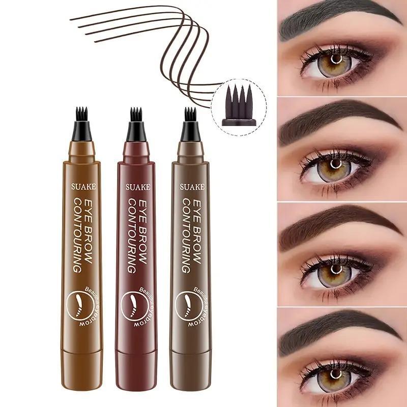 Cosmetic Long-wearing 4 Point Eyebrow Pencil, 1 Count Long Lasting Eyebrow Pen, Brow Styling Brush, Brow Shading & Filling Pencil, Eye Brow Makeup Products