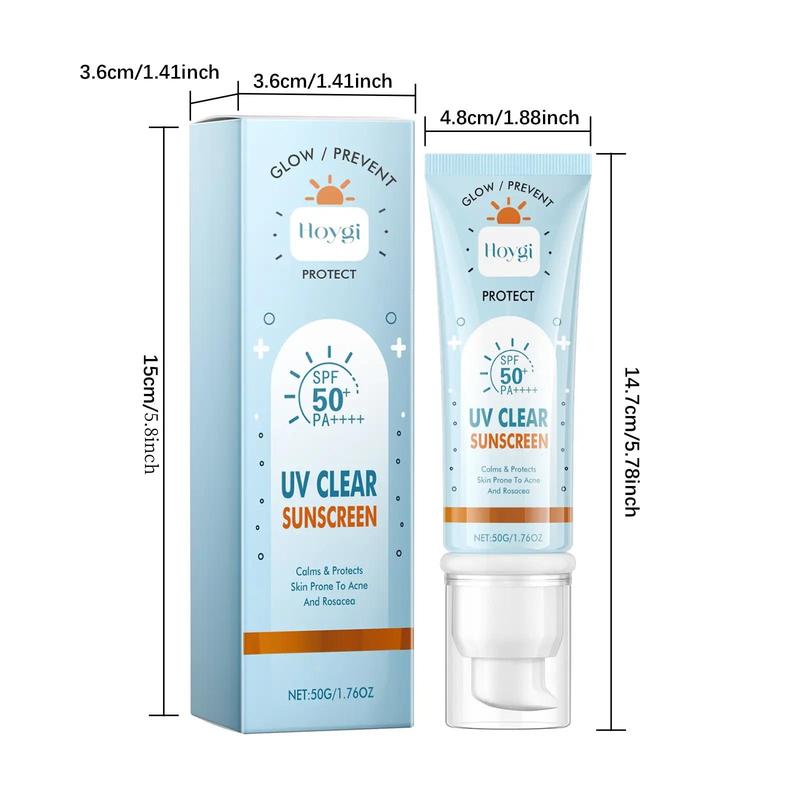 UV Clear Sunscreen, 1 Count Moisturizing Sunscreen, Long Lasting Sunscreen, Moisturizing and Non-sticky Sunscreen for Men & Women