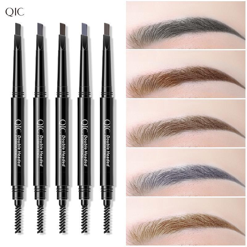 Double-ended Eyebrow Pencil, 1 Count Waterproof Long Lasting Eyebrow Pencil, Brow Styling Brush, Brow Shading & Filling Pencil, Brow Brush Makeup Tool