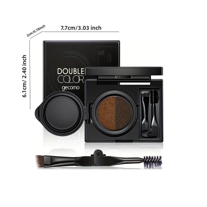 Double Color Eyebrow Powder Palette With Eyebrow Brush, 1 Count Waterproof Long Lasting Eyebrow Pencil, Makeup Tool For Women