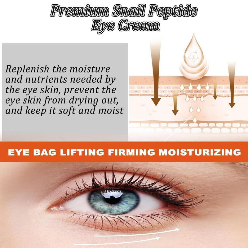 Snail Peptide Moisturizing Eye Cream, Tightening and Lifting Eye Cream, Hydrating Smoothing Eye Care Cream Suitable for Different Skin Types