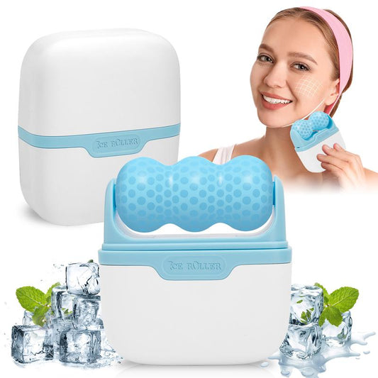 Portable ICE double-sided ice cream roller, with a spherical roller design that better fits the skin, maintains facial and eye care, and restores your tender skin, providing you with a frozen age experience Skincare fingermassagingmachine