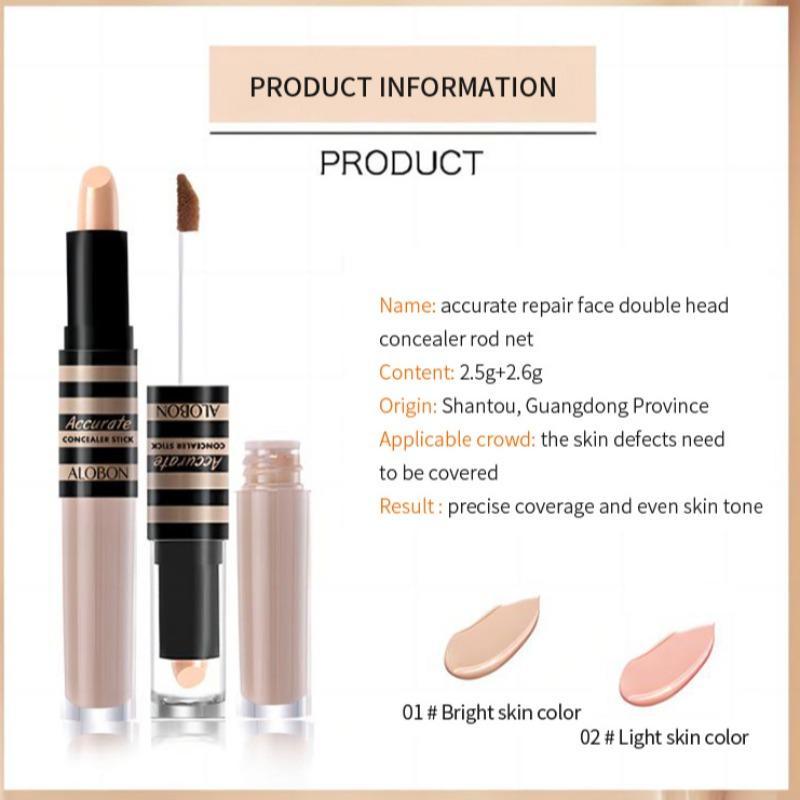 Double-ended Flawless Hydrating Concealer Stick (1 Piece), 2 in 1 Concealer Stick, Versatile Makeup Highlighter Stick