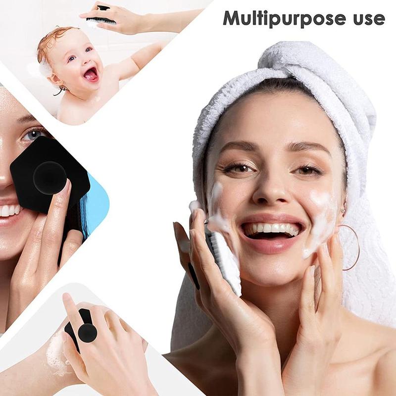 Silicone Facial Cleansing Brush, Silicone Face Scrubber, Face Wash Brush Soft Bristle Facial Exfoliating Brush