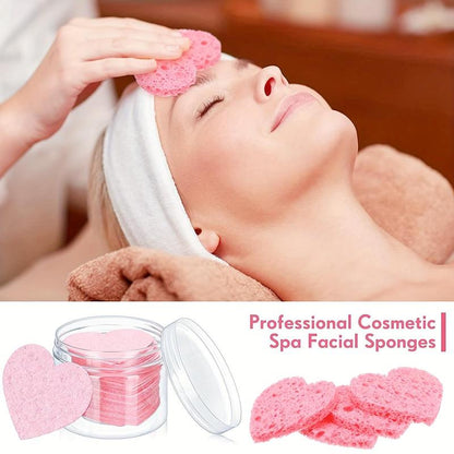 Heart Shaped Facial Sponge, 10/20/30pcs Compressed Face Wash Pad, Exfoliating Facial Cleansing Sponge, Facial Skin Beauty Tool, Skincare Tools