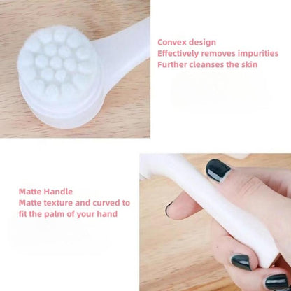 Facial Cleansing Brush, Double Sided Face Scrubber, Facial Skin Massage Brush, Dual Ended Facial Skin Care Brush, Great for Pore Cleaning, Exfoliating, Massaging