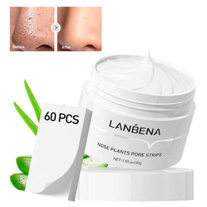 Best Seller Lanbena Blackhead Whiteheads Remover Mask Facial Peeling Nose Strip Acne Deep Cleansing 30g