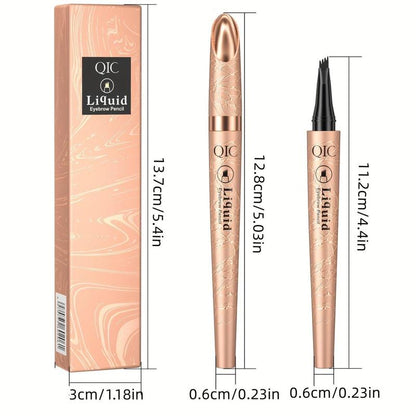 Quad Liquid Eyebrow Pencil, 1 Count Waterproof Fork Tip Eyebrow Pen, Long Lasting Eyebrow Pencil