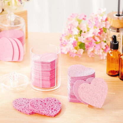 Heart Shaped Facial Sponge, 10/20/30pcs Compressed Face Wash Pad, Exfoliating Facial Cleansing Sponge, Facial Skin Beauty Tool, Skincare Tools