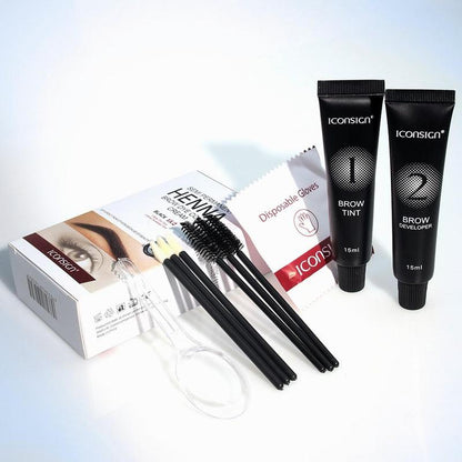 Eyelash & Eyebrow Dye Kit, 1 Set Long Lasting Eyelash & Eyebrow Dye Kit & Tools, Professional Makeup Tool for Women