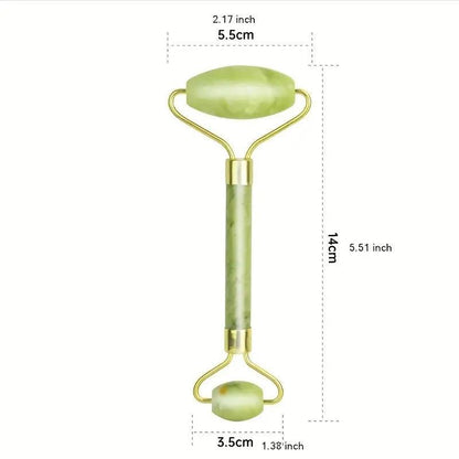 Dual-ended Natural Jade Stone Face Massage Roller, 1 Count Face & Eye Massage Tool, Professional Skincare Tools For Women & Men