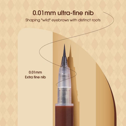 Ultra Fine Eyebrow Pencil, 1 Count Long Lasting Eyebrow Liquid Pen, Smudge Proof Fine Tip Eye Brow Liquid Pencil, Sweat Proof High Pigmented Brow Shading & Filling Pencil, Makeup Tool Easy to Apply