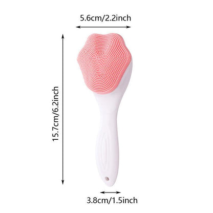 Facial Cleansing Brush, Manual Cat Paw Shaped Silicone Facial Cleanser With Long Handle