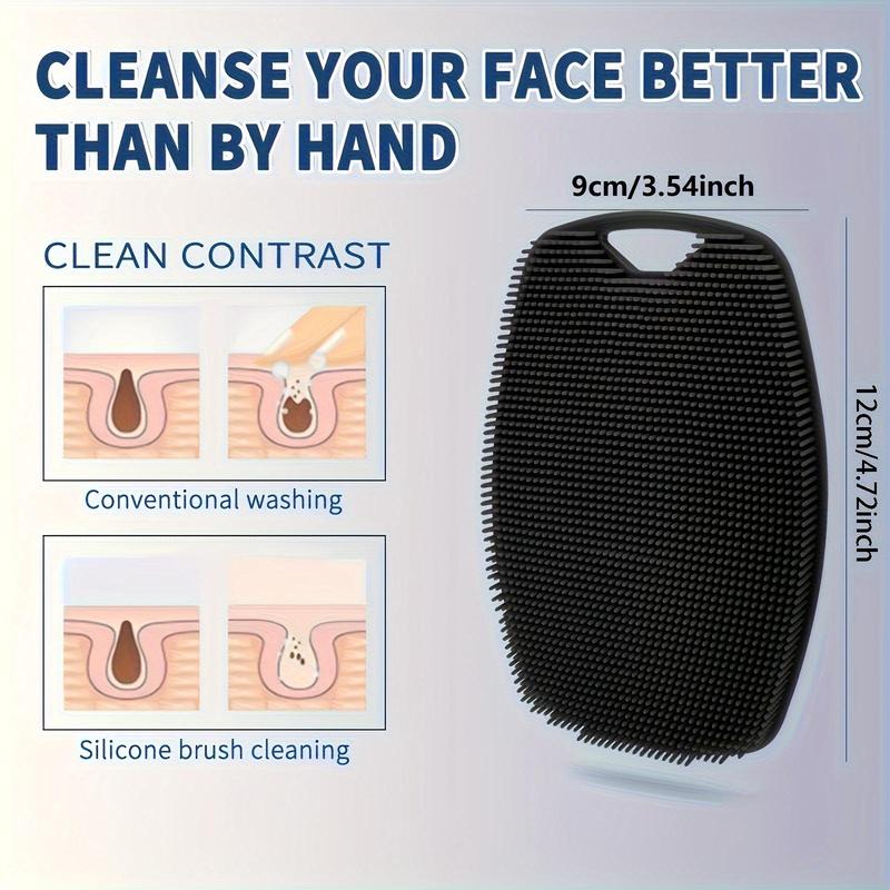 Manual Silicone Face Scrubber Set, 3 Counts/set Face Scrubber & Bath Wash Brush & Hair Cleansing Brush, Professional Skincare Tools for Men, Girl Shower Products