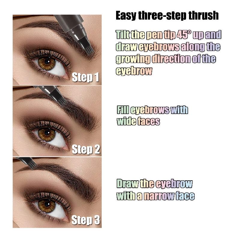 Waterproof Eyebrow Pencil for Natural Eyebrows, 4 Individual Heads, Natural Eyebrow Makeup (5 Colors) Cosmetic