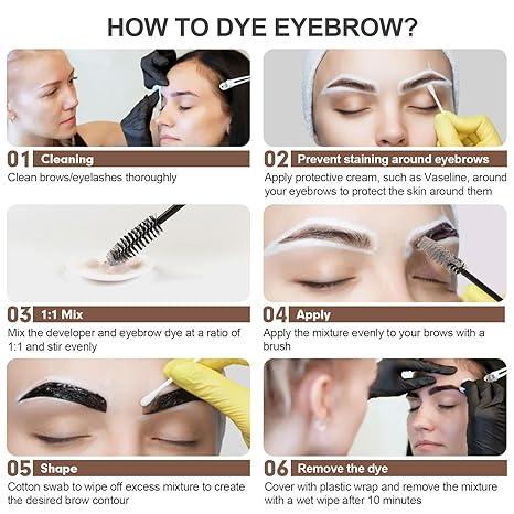 Instant Lash & Brow Set, Natural Bushy Eyebrow Makeup Kit, Long Lasting Spot coloring 100% Gray Converge DIY Hair Dying for Salon Home Use 7ml Cosmetic