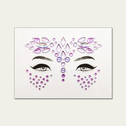 Rhinestone Decor Face Sticker (1 Piece), Temporary Face Sticker for Party, Temporary Rhinestone Decals for Women & Girls