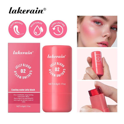 Long Lasting Cooling Water Jelly Blush, 1/4pcs Natural Look Waterproof Blush Stick for Cheeks, Lips, Eyes, Lightweight Blush for Daily Makeup